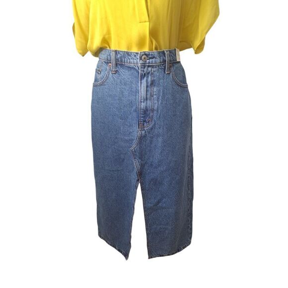 Abercrombie & Fitch Women's Denim Skirt Blue High Rise Boho 32/14 - Picture 6 of 10